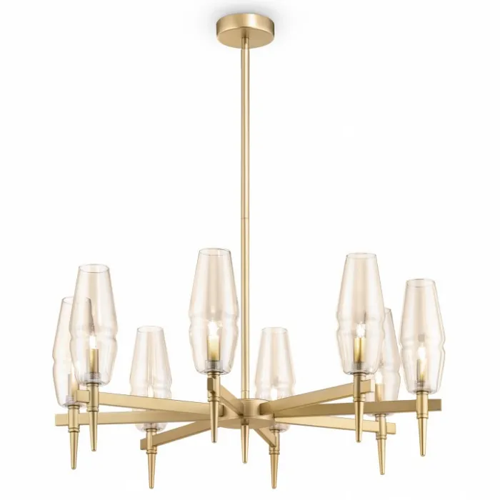 Люстра на штанге Maytoni Lita H002PL-08G Цвет арматуры золото Цвет плафонов прозрачный от ImperiumLoft