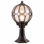 Наземный низкий светильник Maytoni Via O024FL-01G Цвет арматуры бронза Цвет плафонов янтарный