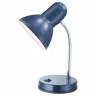 Настольная лампа офисная Globo Basic 2486 Цвет арматуры хром Цвет плафонов синий