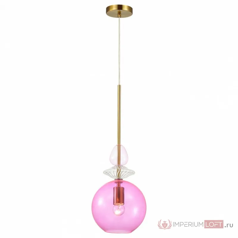 Подвесной светильник Odeon Light Bella 3 4649/1 Цвет арматуры золото Цвет плафонов розовый от ImperiumLoft