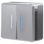 Выключатель двухклавишный с подсветкой Werkel Gallant W5020106 Цвет арматуры серебро