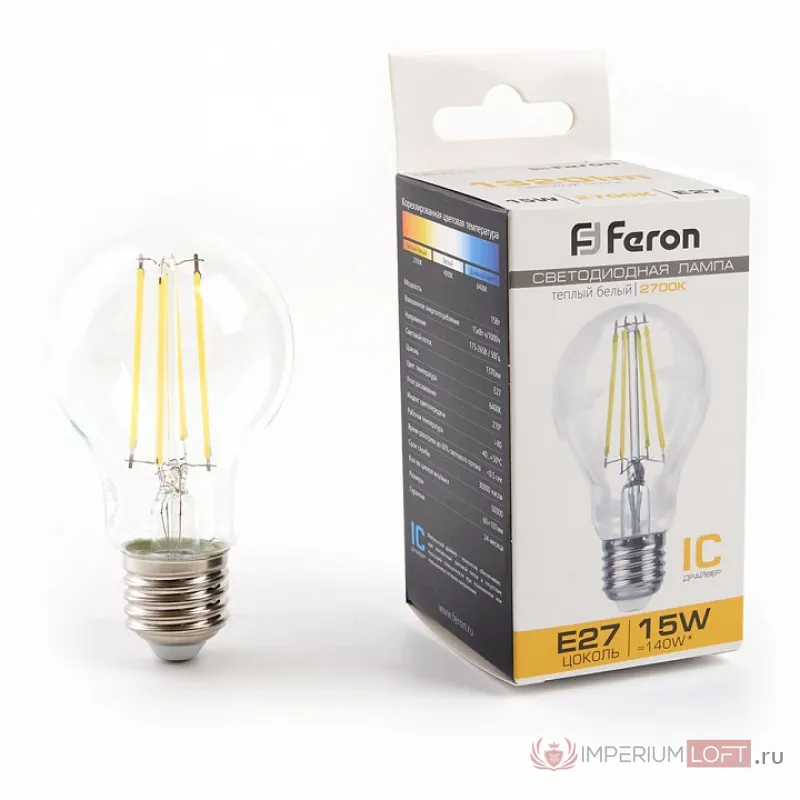 Лампа светодиодная Feron LB-615 E27 15Вт 2700K 38241 от ImperiumLoft