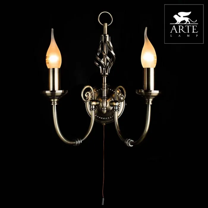 Бра Arte Lamp Zanzibar A8392AP-2AB Цвет арматуры бронза Цвет плафонов прозрачный от ImperiumLoft