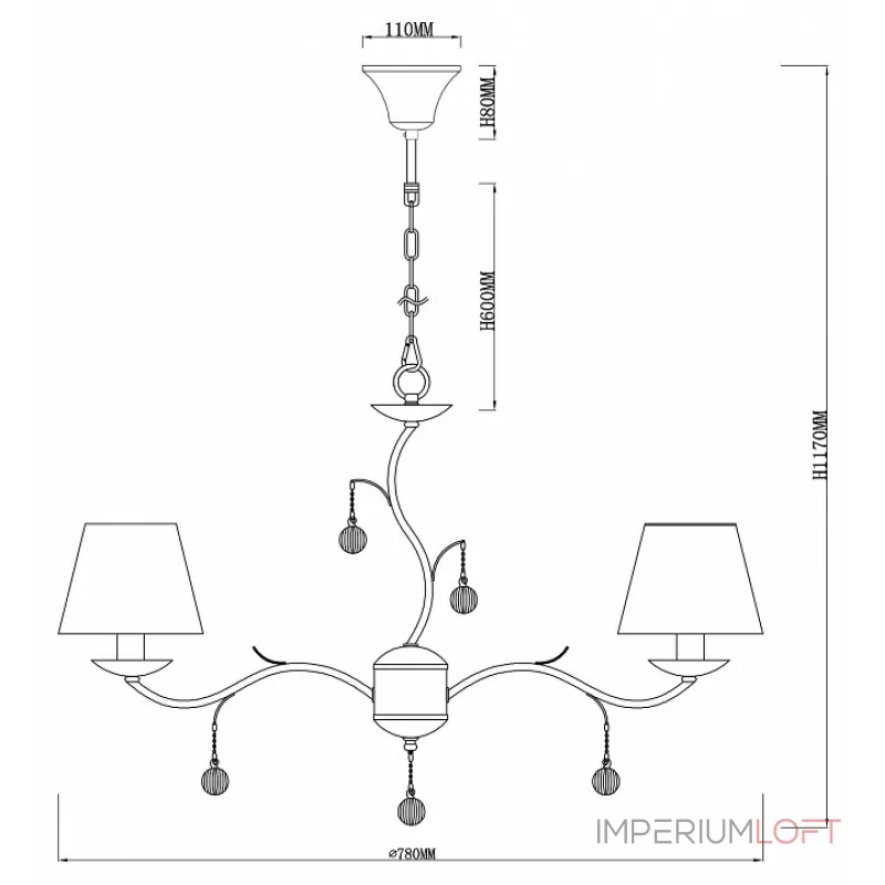 Подвесная люстра Rivoli Аroma P8 AB Б0038385 