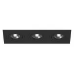 Встраиваемый светильник Lightstar Intero 16 triple quadro i537070707 Цвет арматуры черный Цвет плафонов белый