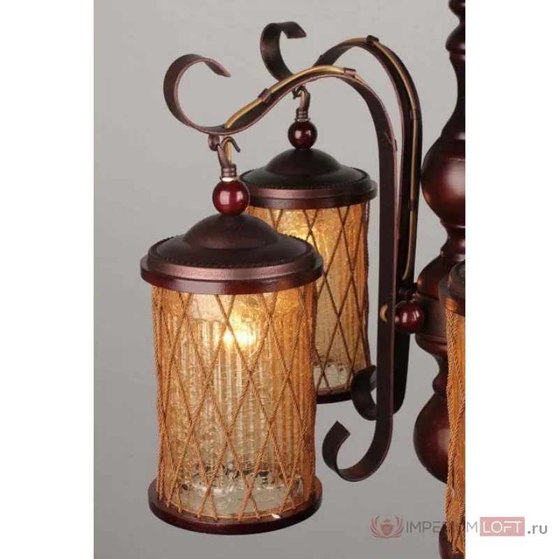 Подвесная люстра Omnilux Monchique OML-58407-05 Цвет арматуры коричневый Цвет плафонов коричневый от ImperiumLoft