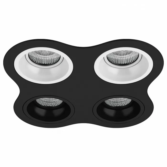 Встраиваемый светильник Lightstar Domino D64706060707 цвет арматуры черно-белый от ImperiumLoft