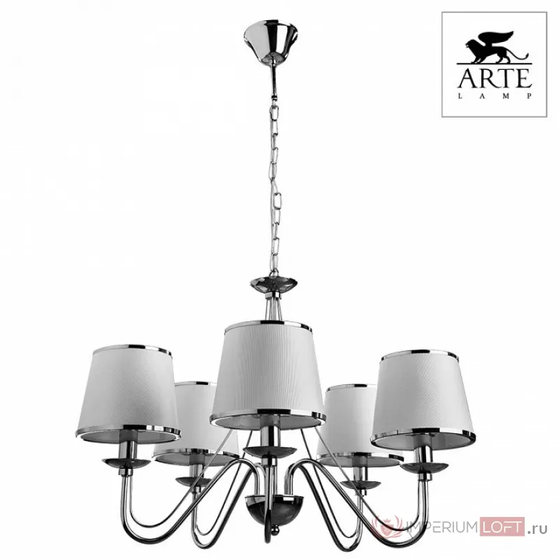 Подвесная люстра Arte Lamp Aurora A1150LM-5CC Цвет арматуры хром Цвет плафонов хром от ImperiumLoft