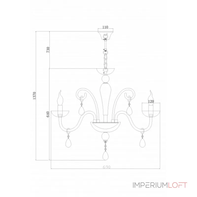 Подвесная люстра Rivoli Sposa P6 CR Б0037770 Подвесная люстра Rivoli Sposa P6 CR Б0037770