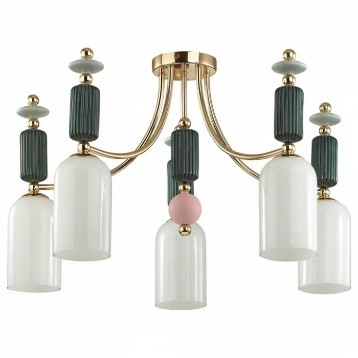Потолочная люстра Odeon Light Candy 1 4861/5C Цвет плафонов белый Цвет арматуры золото от ImperiumLoft