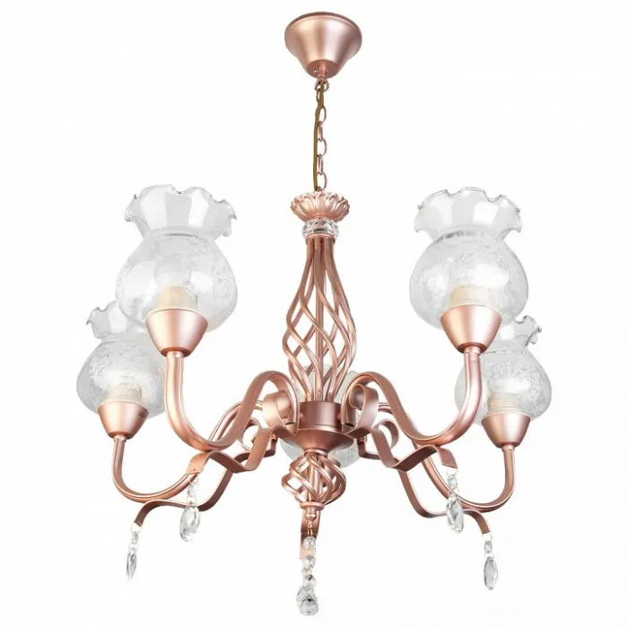 Подвесная люстра TopLight Kelli TL5680D-05PG Цвет арматуры золото Цвет плафонов прозрачный от ImperiumLoft