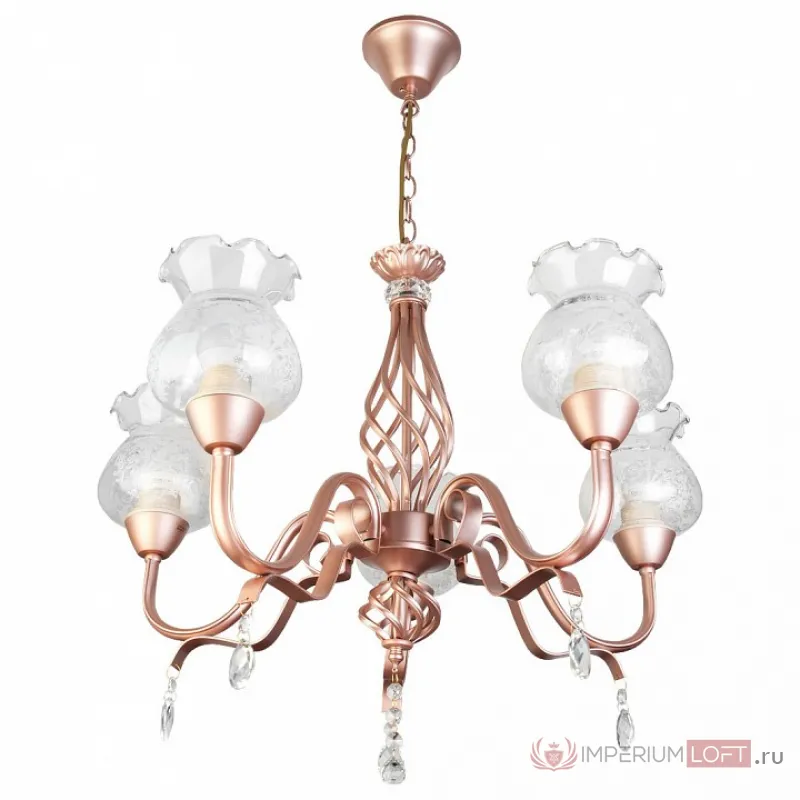Подвесная люстра TopLight Kelli TL5680D-05PG Цвет арматуры золото Цвет плафонов прозрачный от ImperiumLoft