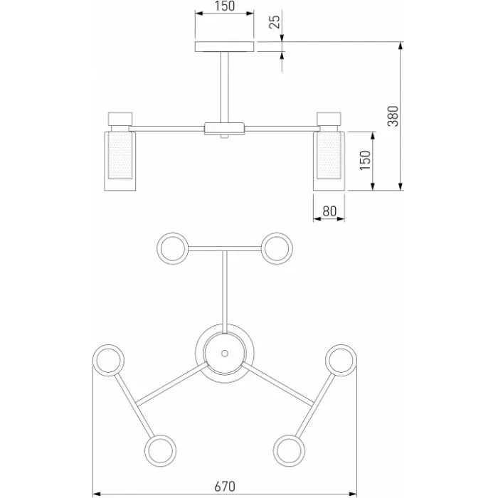 Люстра на штанге Eurosvet Amado 70115/6 белый от ImperiumLoft