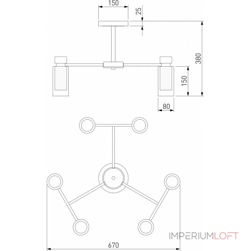 Потолочная люстра 70115/6 Потолочная люстра 70115/6