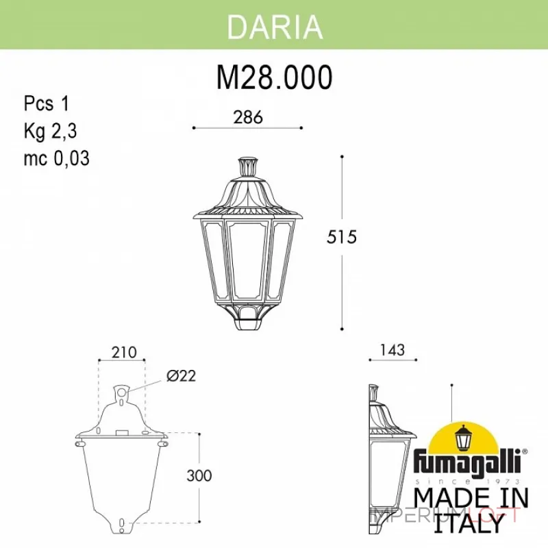 Накладной светильник Fumagalli Daria M28.000.000.BXE27