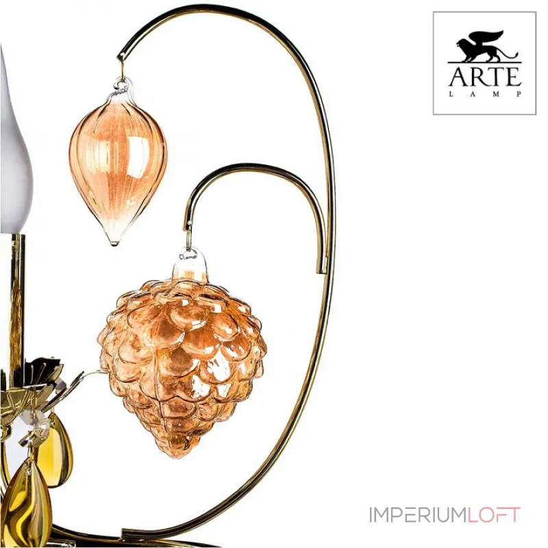 Бра Arte Lamp Ricchezza A2011AP-1GO Цвет арматуры золото Цвет плафонов разноцветный