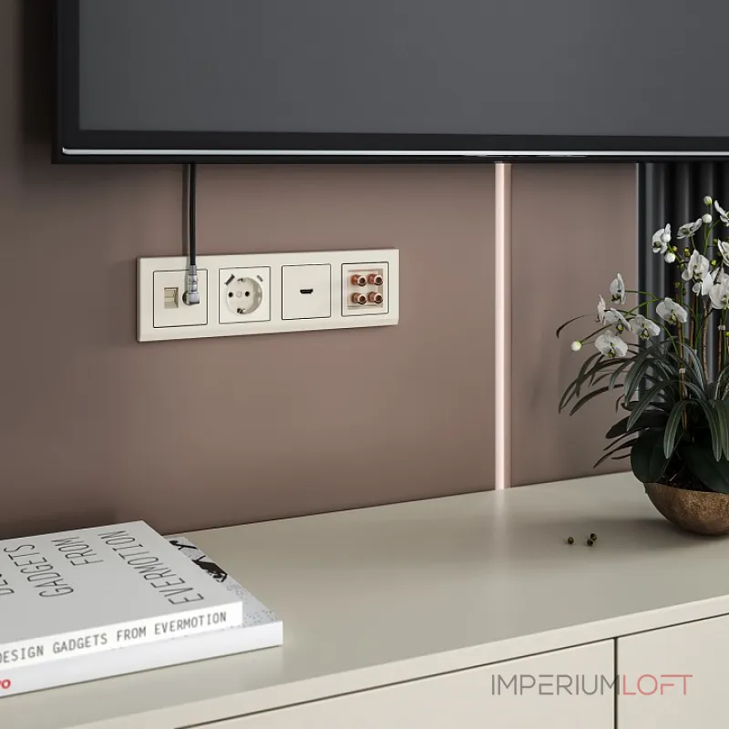 ТВ-розетка и розетка Ethernet RJ-45 без рамки Werkel слоновая кость W1181303 ТВ-розетка и розетка Ethernet RJ-45 без рамки Werkel слоновая кость W1181303