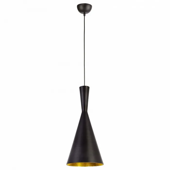 Подвесной светильник Arte Lamp Capello A3408SP-1BK Цвет арматуры черный Цвет плафонов золото от ImperiumLoft