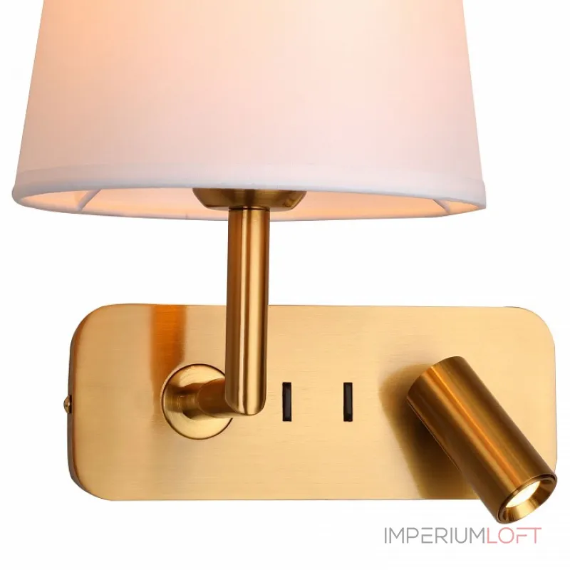 Бра с подсветкой Favourite Bingo 2843-1W Цвет арматуры латунь Цвет плафонов кремовый от ImperiumLoft Бра с подсветкой Favourite Bingo 2843-1W Цвет арматуры латунь Цвет плафонов кремовый от ImperiumLoft