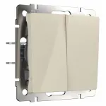 Выключатель двухклавишный без рамки Werkel Слоновая кость W1120003