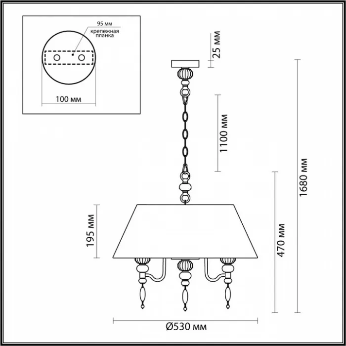 Подвесной светильник Odeon Light Sochi 4896/5A от ImperiumLoft