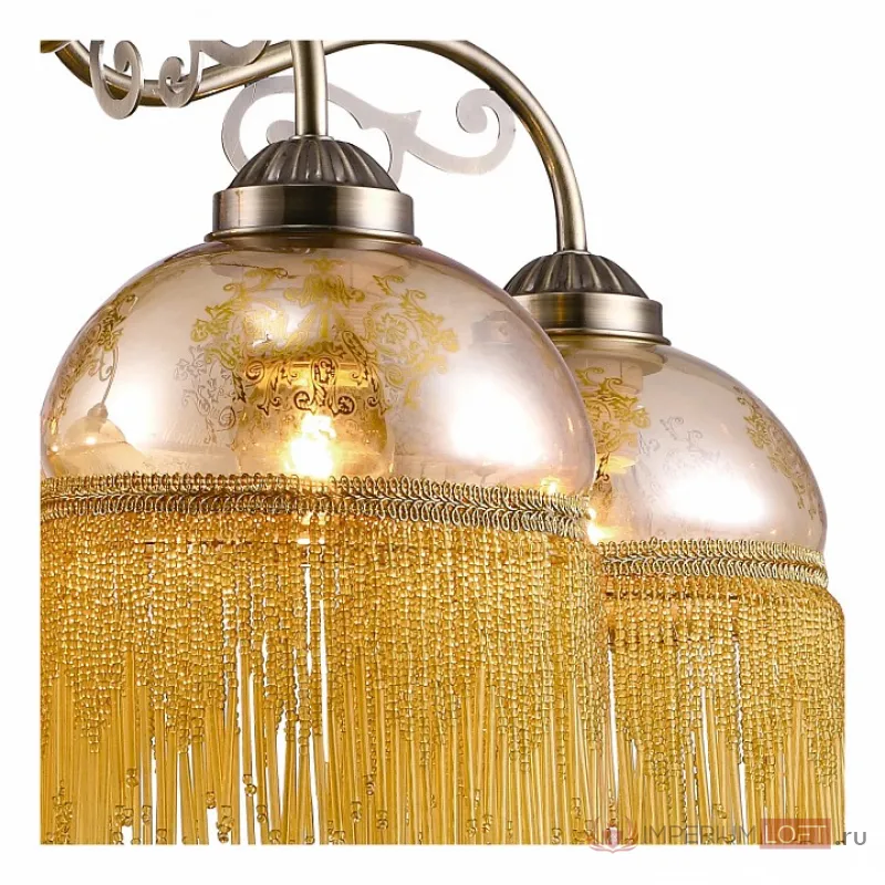 Подвесная люстра Arte Lamp Perlina A9560LM-5AB Цвет арматуры бронза Цвет плафонов янтарный от ImperiumLoft