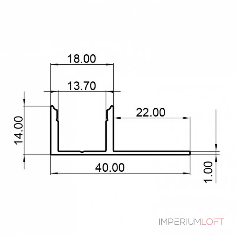 Профиль накладной  Deko-Light EL-03-12 975360 Цвет арматуры серебро