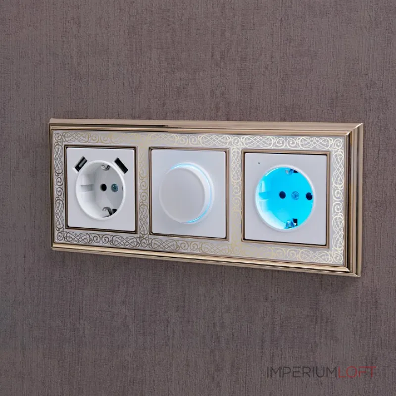 Розетка с заземлением, шторками и 2хUSB, без рамки Werkel белый W1171501 Розетка с заземлением, шторками и 2хUSB, без рамки Werkel белый W1171501