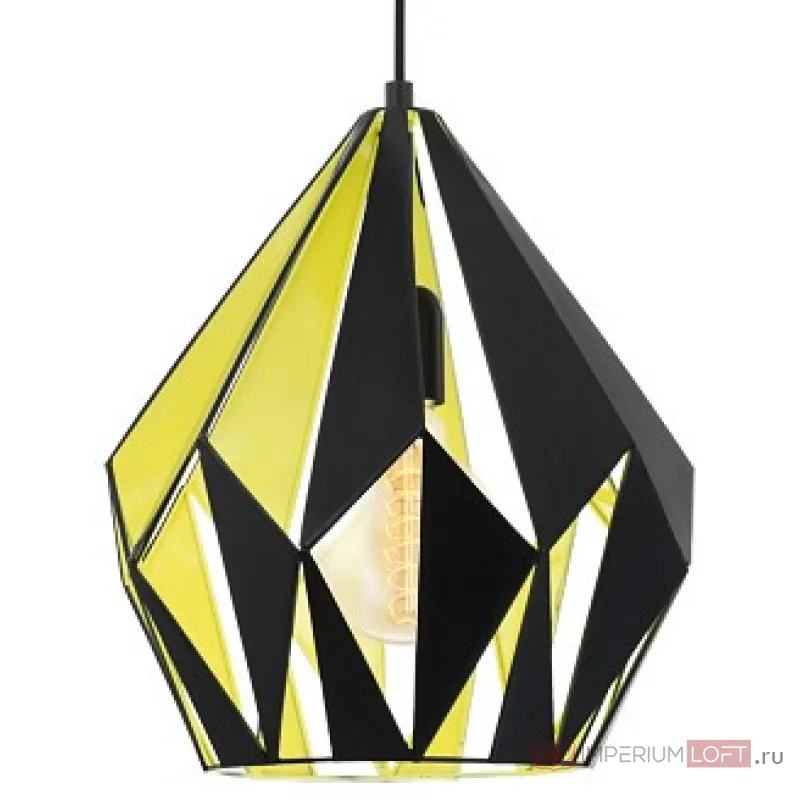 Подвесной светильник Eglo Carlton 1 49256 Цвет арматуры черный Цвет плафонов желтый от ImperiumLoft