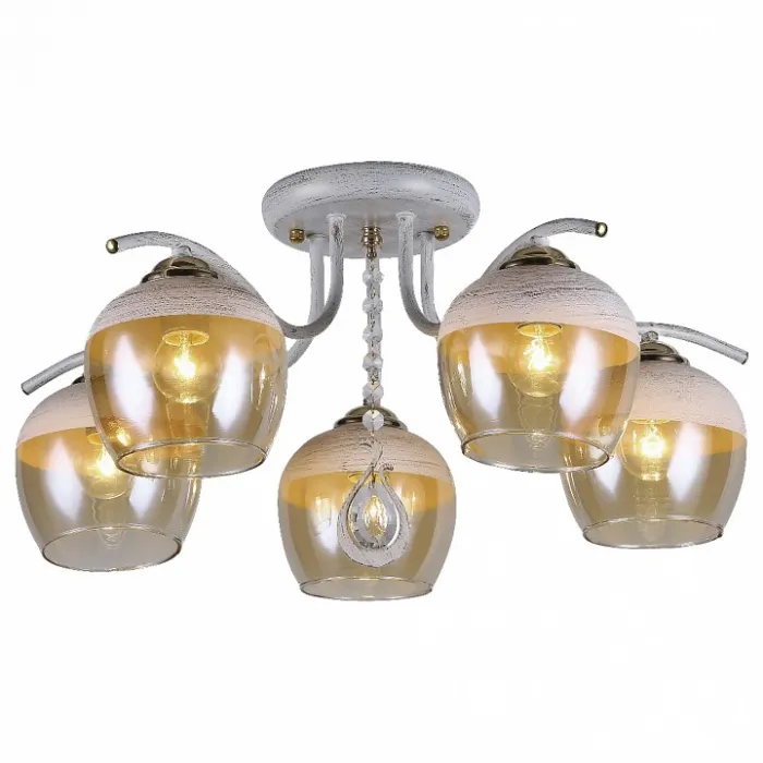 Потолочная люстра TopLight Bertha TL1254D-05BG Цвет арматуры золото Цвет плафонов янтарный от ImperiumLoft
