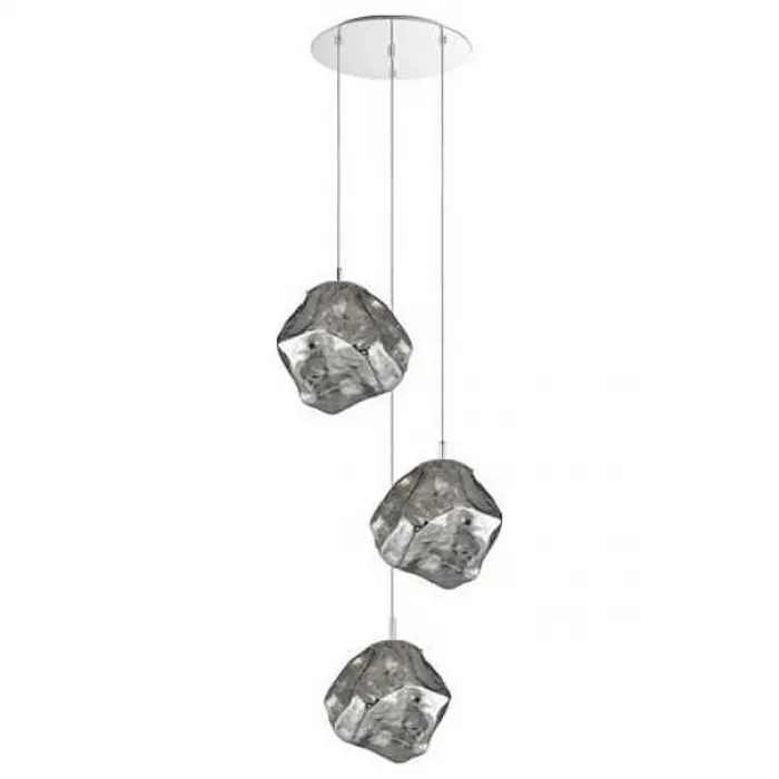 Подвесной светильник Zumaline Rock P0488-03A-B5FZ Цвет арматуры хром Цвет плафонов серый от ImperiumLoft