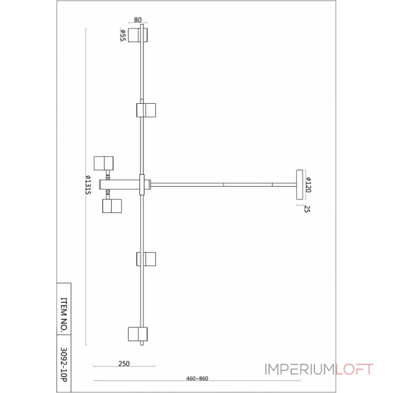Люстра на штанге F-promo Chart 3092-10P Люстра на штанге F-promo Chart 3092-10P