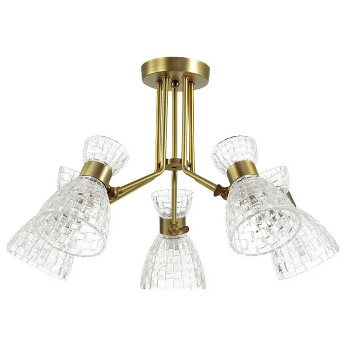 Люстра на штанге Lumion Jackie 3704/5C Цвет арматуры бронза Цвет плафонов прозрачный от ImperiumLoft