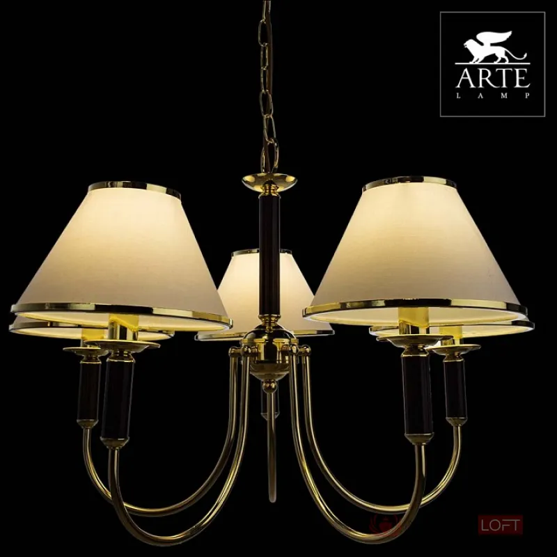 Подвесная люстра Arte Lamp Catrin A3545LM-5GO Цвет арматуры золото Цвет плафонов золото от ImperiumLoft