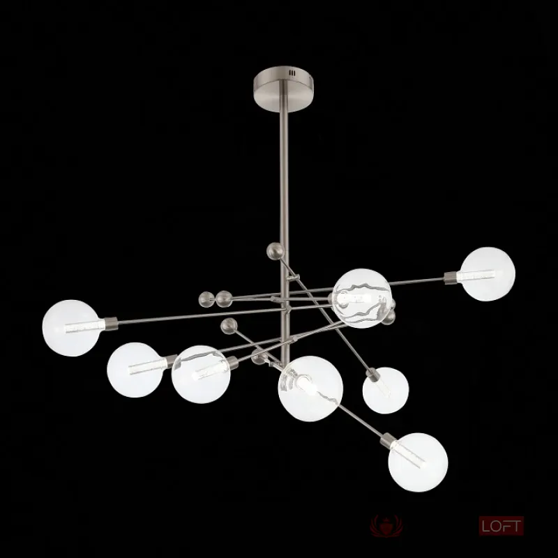 Люстра на штанге ST-Luce Giacio SL377.302.08 Цвет арматуры никель Цвет плафонов прозрачный от ImperiumLoft