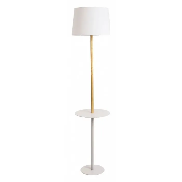 Торшер с полкой Arte Lamp Connor A2102PN-1WH Цвет плафонов белый Цвет арматуры белый от ImperiumLoft