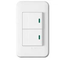 Выключатель двухклавишный с подстветкой Imex 70 Wide WH WSN 0425 WH Цвет арматуры белый