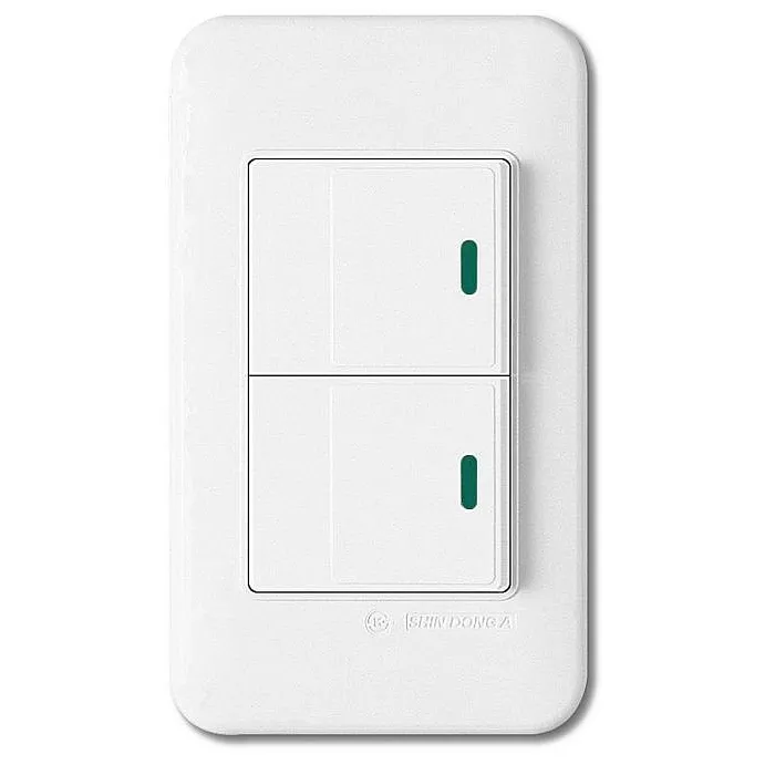 Выключатель двухклавишный с подстветкой Imex 70 Wide WH WSN 0425 WH Цвет арматуры белый от ImperiumLoft
