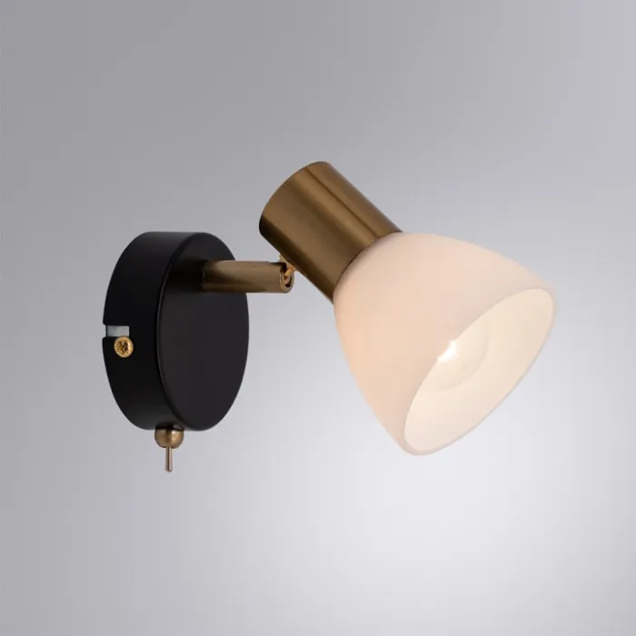 Бра Arte Lamp Falena A3117AP-1BK Цвет арматуры Черный Цвет плафонов Белый от ImperiumLoft