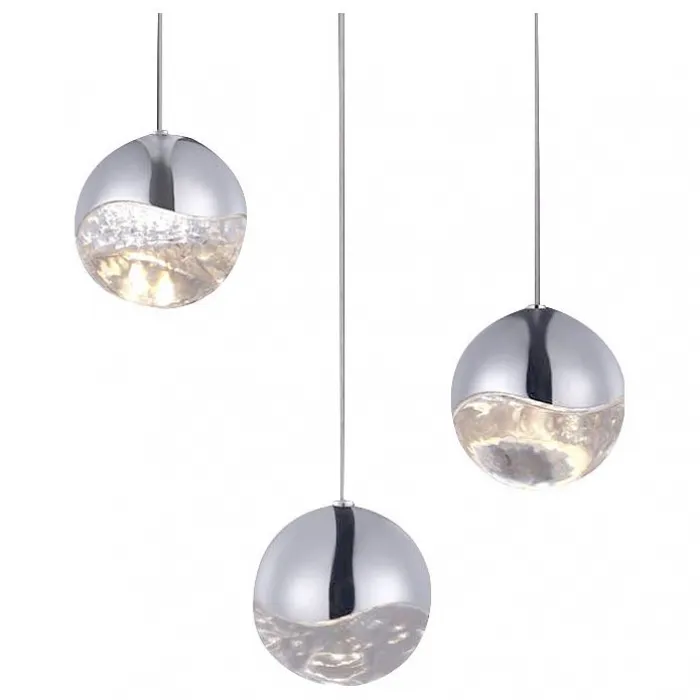 Подвесной светильник DeLight Collection Globo SD3301-3U nickel Цвет арматуры никель Цвет плафонов никель от ImperiumLoft