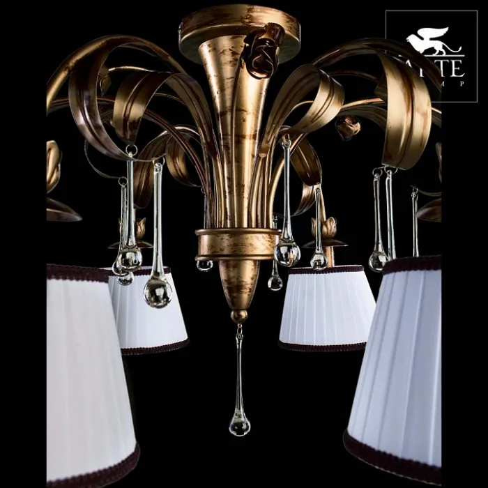 Люстра на штанге Arte Lamp Borgia A8100PL-6GA Цвет арматуры золото Цвет плафонов белый от ImperiumLoft