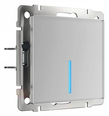 Выключатель сенсорый одноклавишный с подсветкой и функцией Wi-Fi, без рамки Werkel Серебряный W4510606