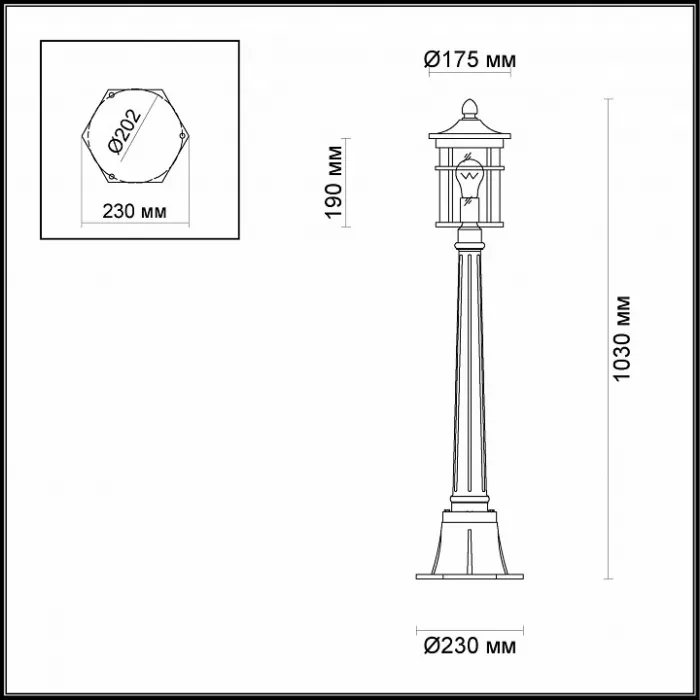 Наземный низкий светильник Odeon Light Virta 4044/1F Цвет арматуры черный Цвет плафонов черный от ImperiumLoft