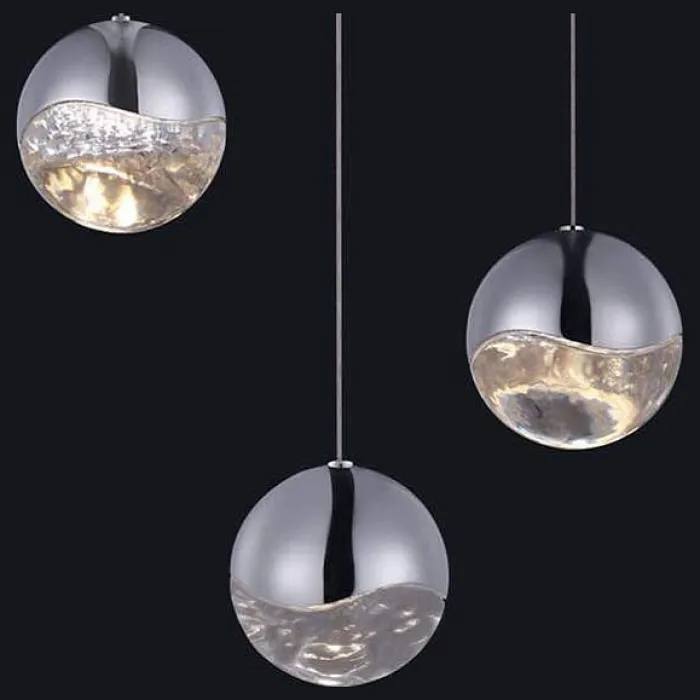 Подвесной светильник DeLight Collection Globo SD3301-3U nickel Цвет арматуры никель Цвет плафонов никель от ImperiumLoft