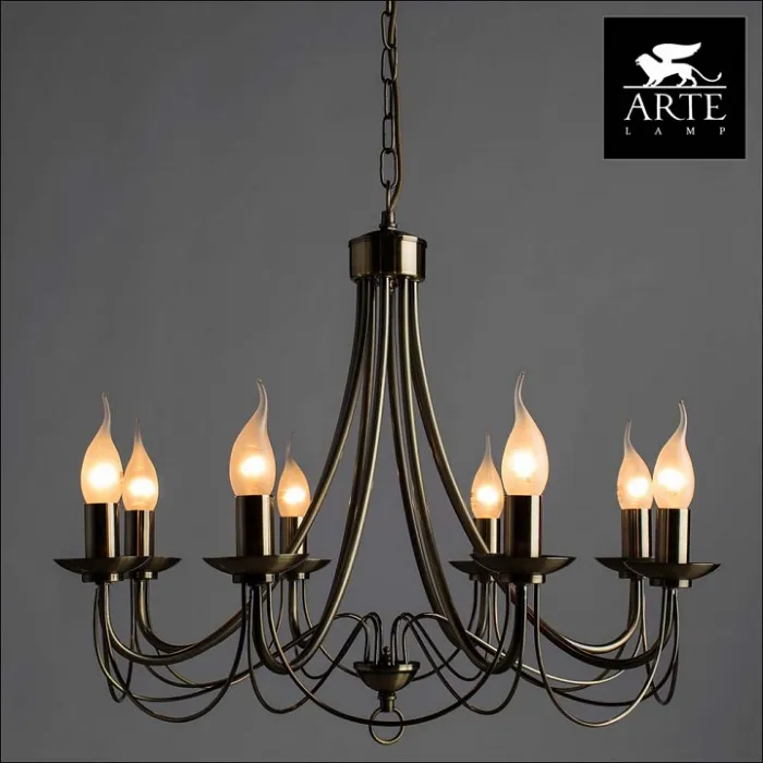 Подвесная люстра Arte Lamp Maypole A6300LM-8AB Цвет арматуры бронза Цвет плафонов белый от ImperiumLoft