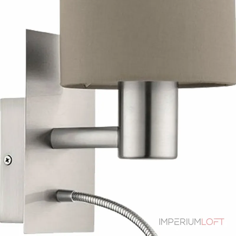 Бра с подсветкой Eglo Pasteri 96478 Цвет арматуры никель Цвет плафонов коричневый от ImperiumLoft