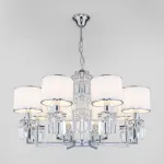 Подвесная люстра Eurosvet Zaffiro 10099/8 хром/прозрачный хрусталь Strotskis (новый абажур) от ImperiumLoft