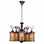 Подвесная люстра Omnilux Monchique OML-58407-05 Цвет арматуры коричневый Цвет плафонов коричневый от ImperiumLoft