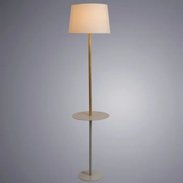 Торшер с полкой Arte Lamp Connor A2102PN-1WH Цвет плафонов белый Цвет арматуры белый от ImperiumLoft
