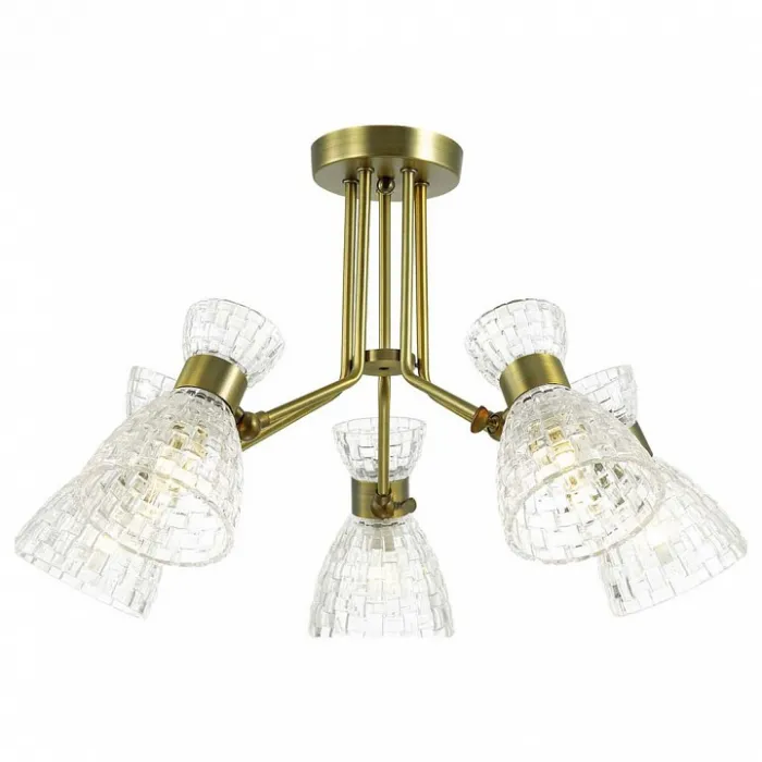 Люстра на штанге Lumion Jackie 3704/5C Цвет арматуры бронза Цвет плафонов прозрачный от ImperiumLoft